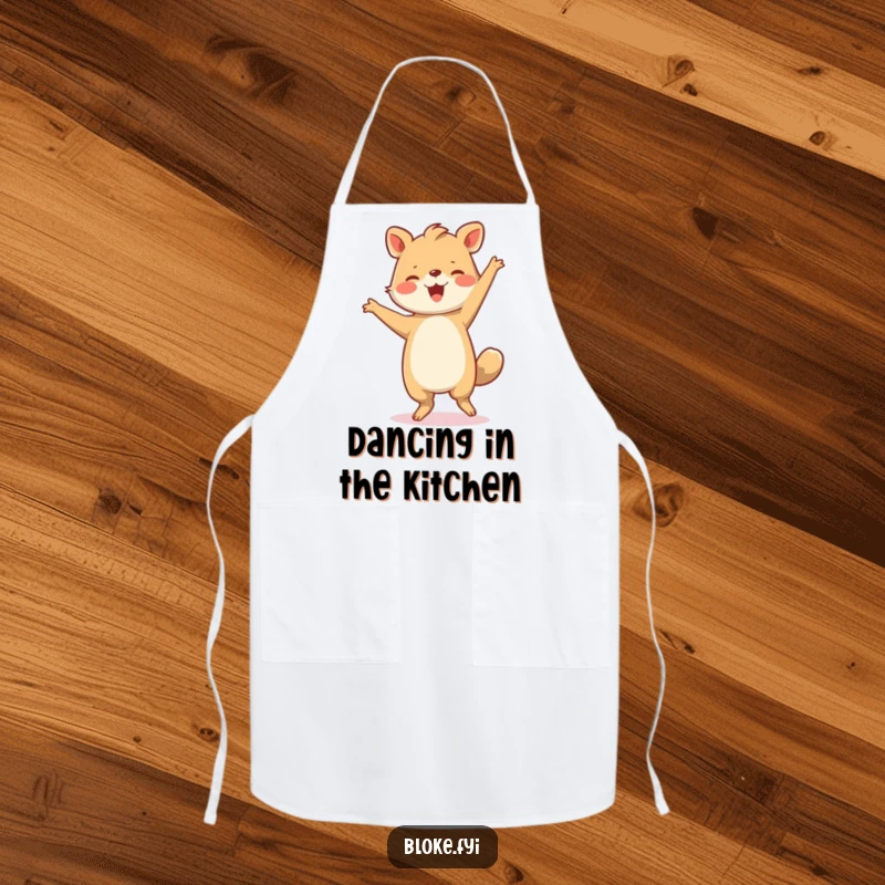 Funny Apron: A sturdy animal performs a delightful and clumsy dance, bringing humor and joy to kitchen activities.