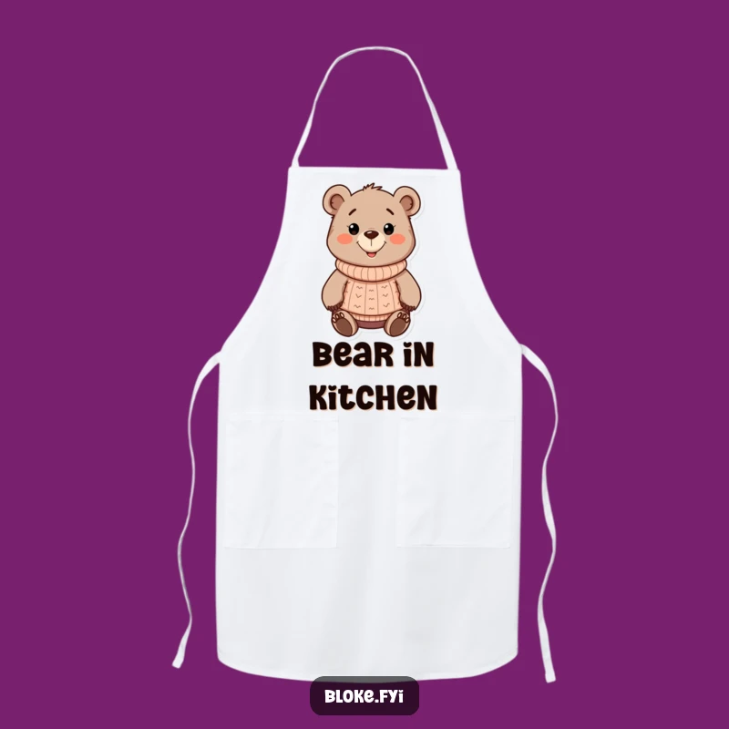 Funny Bear Apron: Chunky Cartoon Kitchen Funny Gift for Cooks