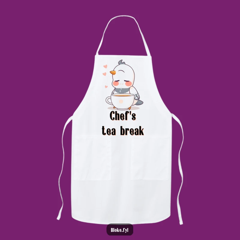 Funny Pigeon Tea Apron: Cook with Calm! The Ultimate Funny Gift for Chefs.