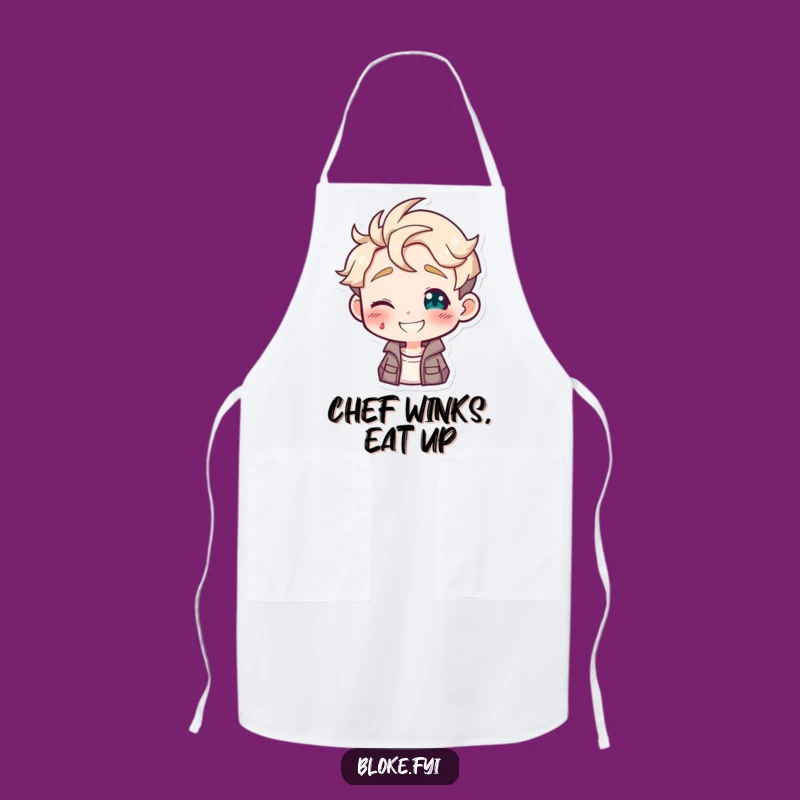 Funny Winking Guy Apron, Kitchen Gift for Playful Cooks