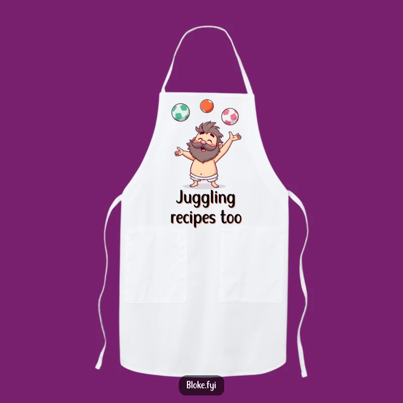 Funny Hairy Juggler Apron - Kitchen Bloke's Comedic Cooking Act