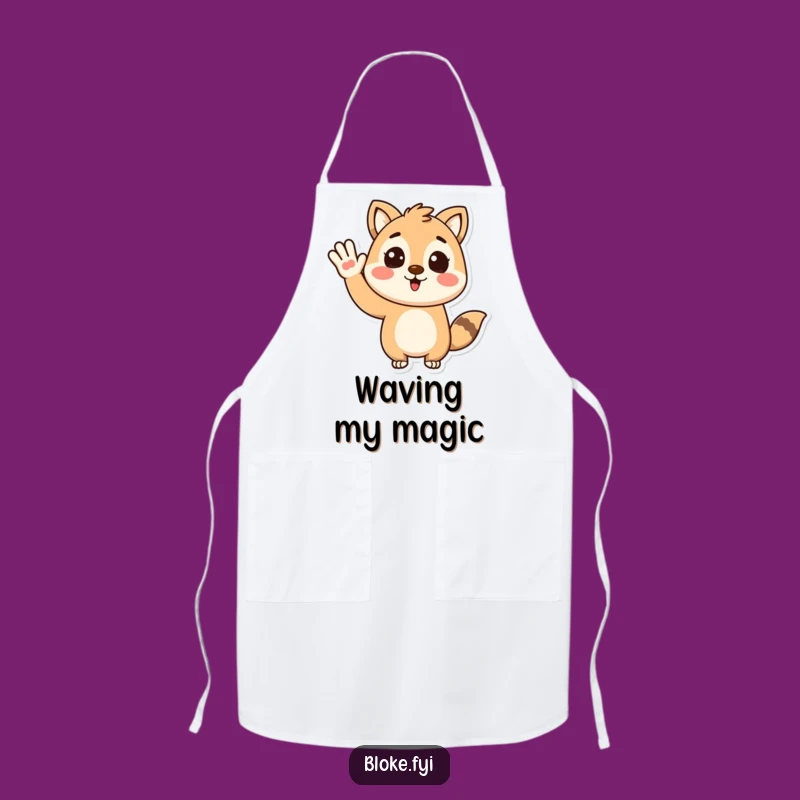 Funny Waving Animal Apron: Enthusiastic Kitchen Style for Humorous Gifts