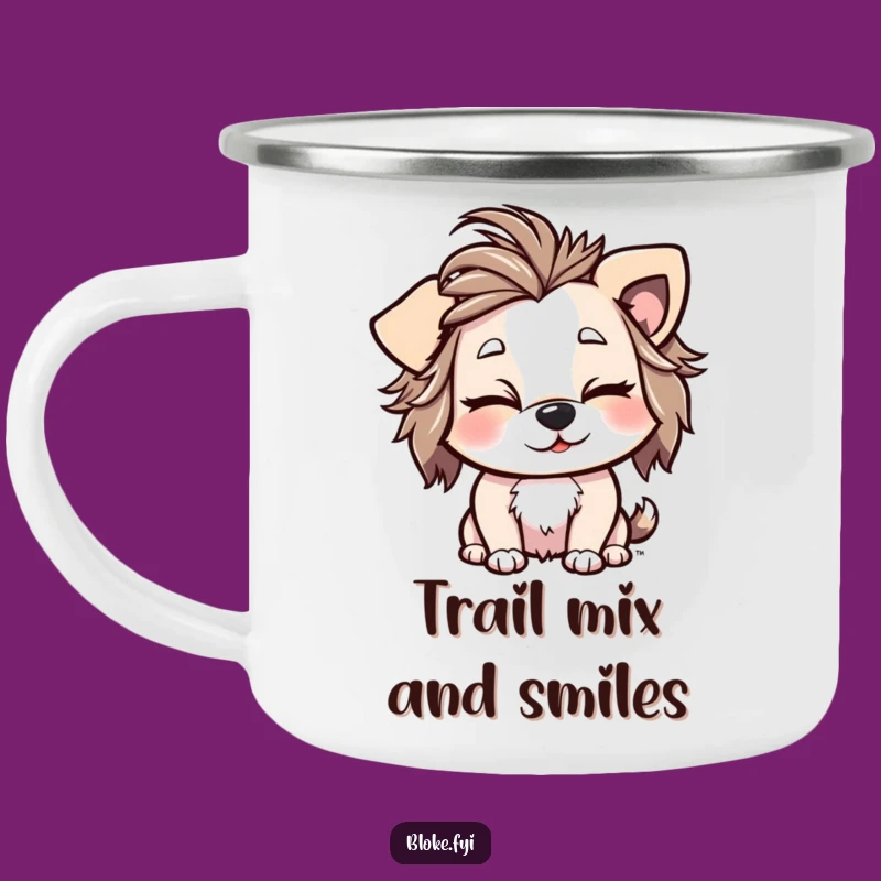 Funny Winking Dog Camping Mug: Playful Camp Companion, Cheeky Gift!