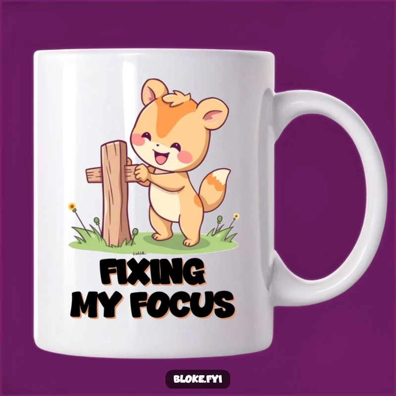 Funny Fixer Animal Mug: Happy Fence Repair Design, Perfect Humorous Gift for DIY Fans