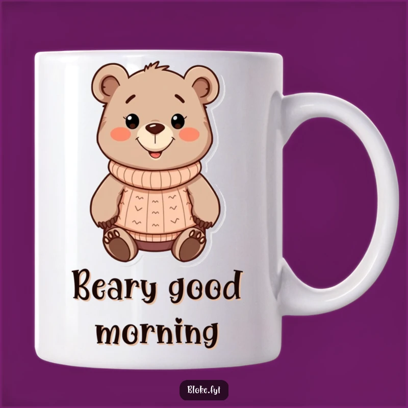Funny Bear Mug: Chunky Cartoon Bear Cozy Funny Gift for Winter