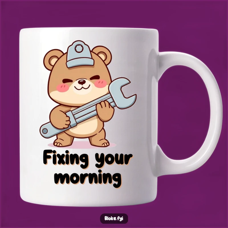 Funny Bear Mug - Mischievous Wrench Offer, Mechanic's Humor Gift