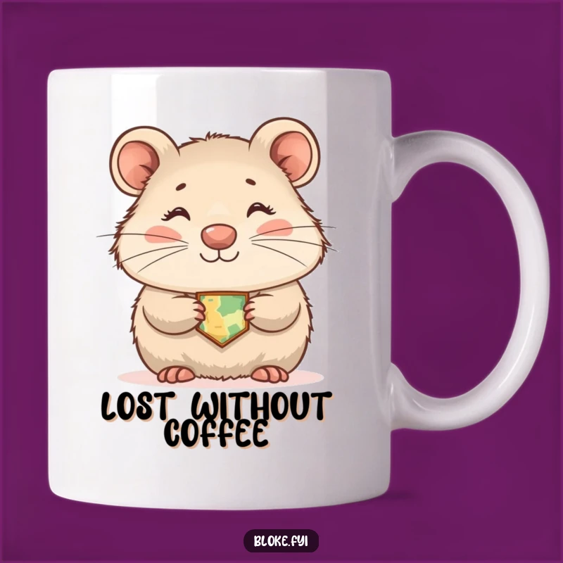 Funny Wombat Mug, Shy Explorer Design, Adorable and Hilarious Gift for Map Lovers