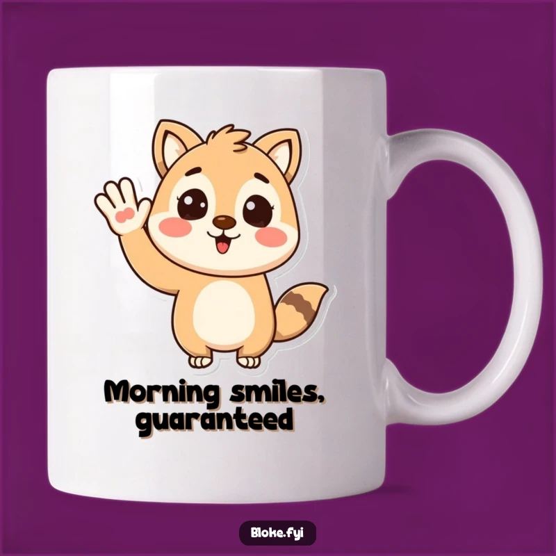 Start your day with a warm welcome from this funny mug featuring a stylized animal waving hello! It’s a cheerful way to greet your morning.