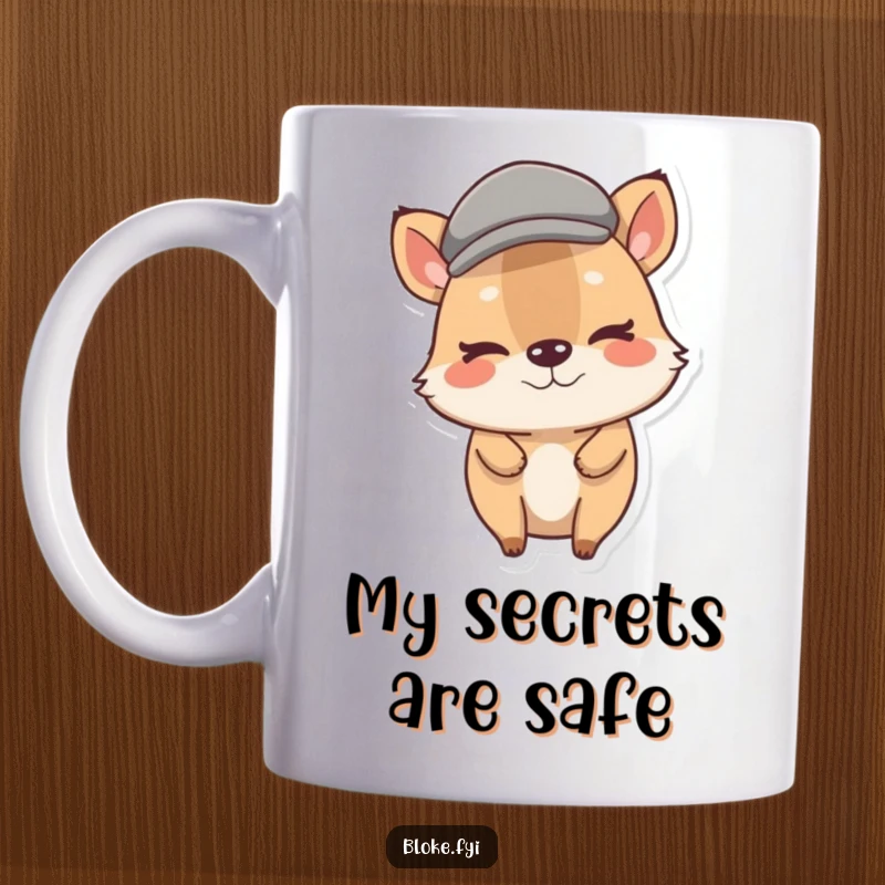 Funny Stout Animal Mug with Flat Cap playfully winking, exuding mischievous charm and making it a great gift.