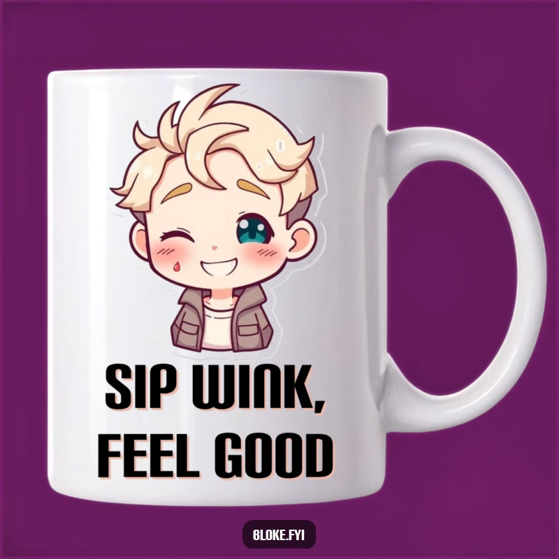 Funny Winking Guy Mug, Playful Gift for Cheeky Smiles