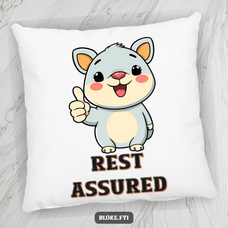 Funny Bold Animal Pillow with distinct lines, giving a hearty thumbs-up, offering cozy comfort and positive vibes.