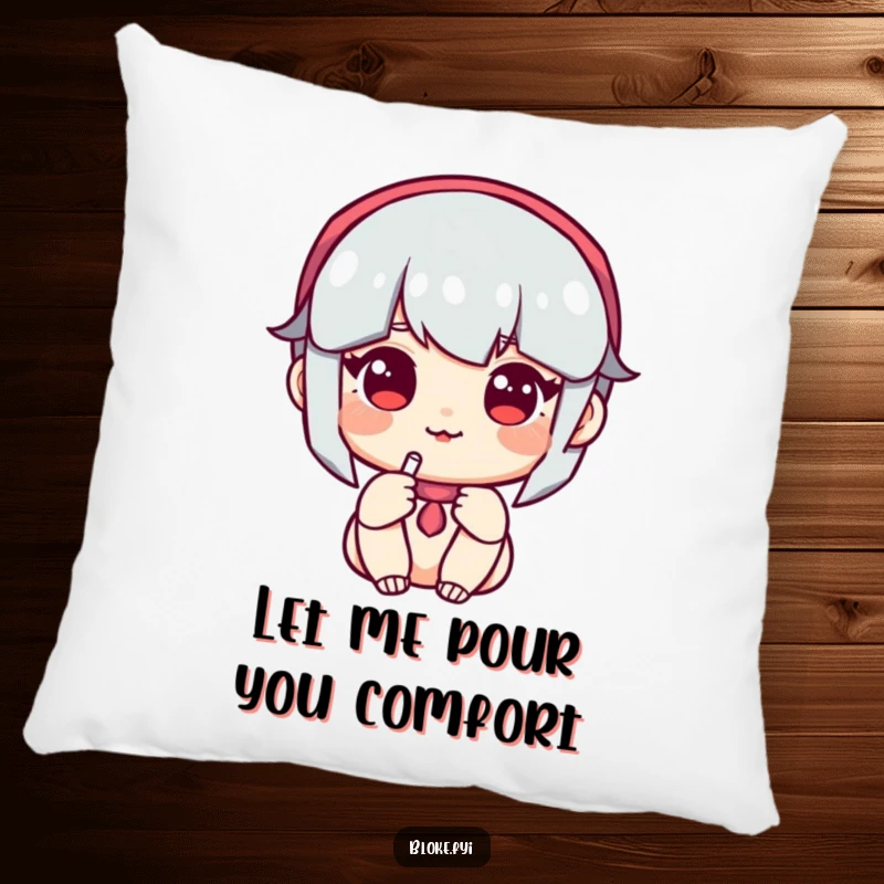 Funny Pillow: A character with a friendly, open face offers a pint, bringing warmth, comfort, and a touch of humor to your space.