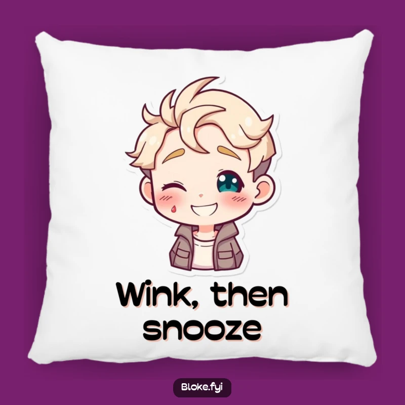 Funny Winking Guy Pillow, Cozy Gift for Playful Dreams