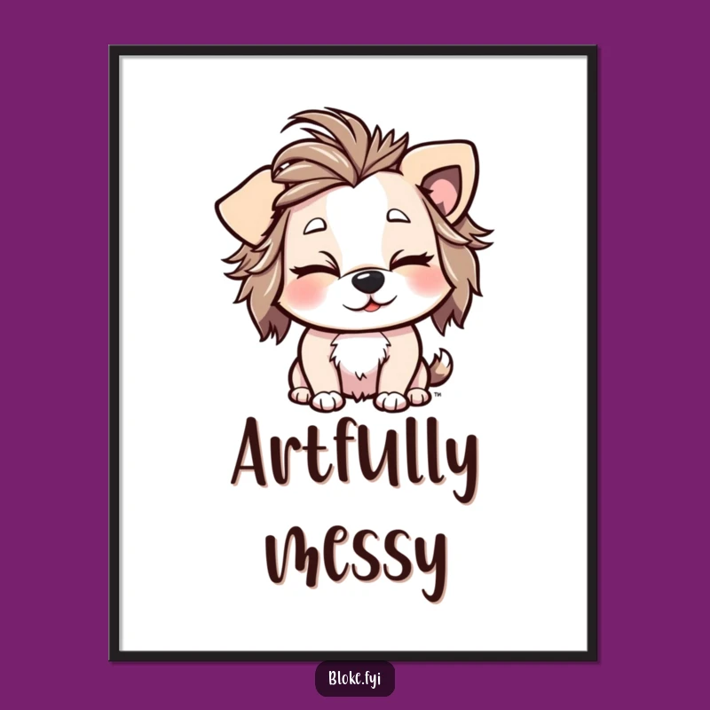 Funny Winking Dog Digital Art: Playful Character, Cheeky Wink, Instant Gift!