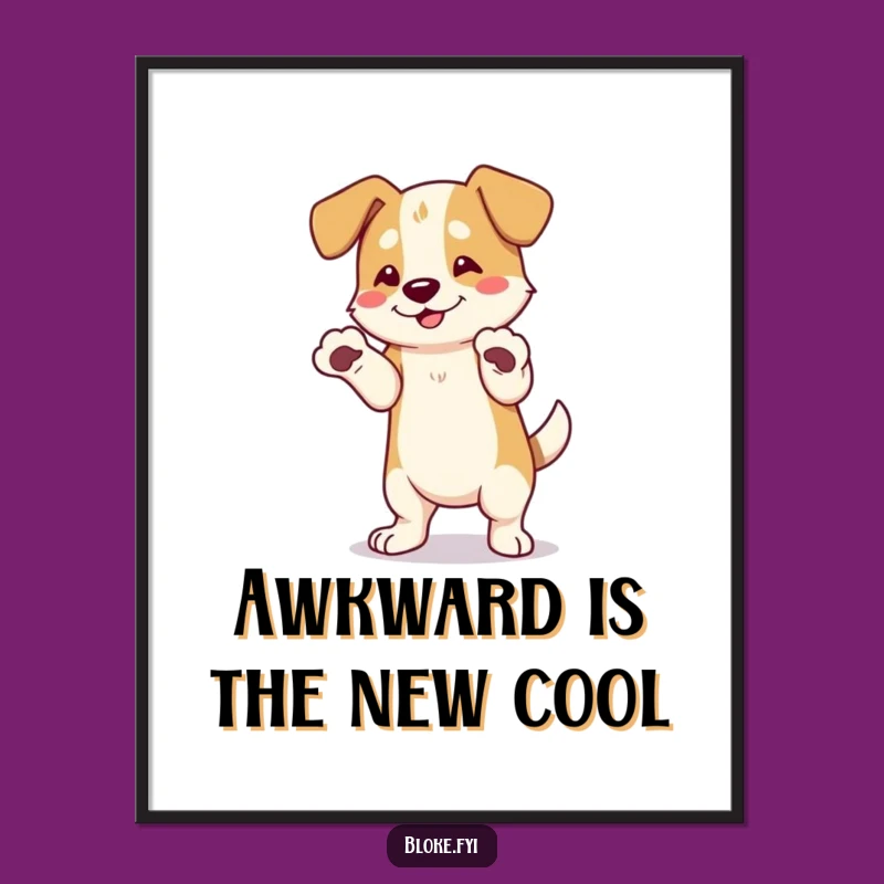 Funny Dog Digital Art: Big Paws Dancing, Hilarious Canine Artwork, Instant Funny Gift