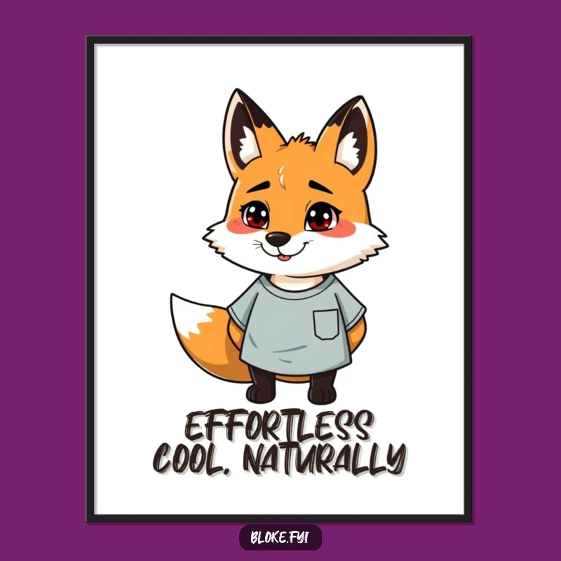 Funny Fox Digital Art: Scruffy Fox Casual Style Instant Download