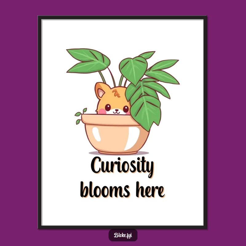 Funny Peeking Animal Digital Art: Curious Print for Humorous Decor