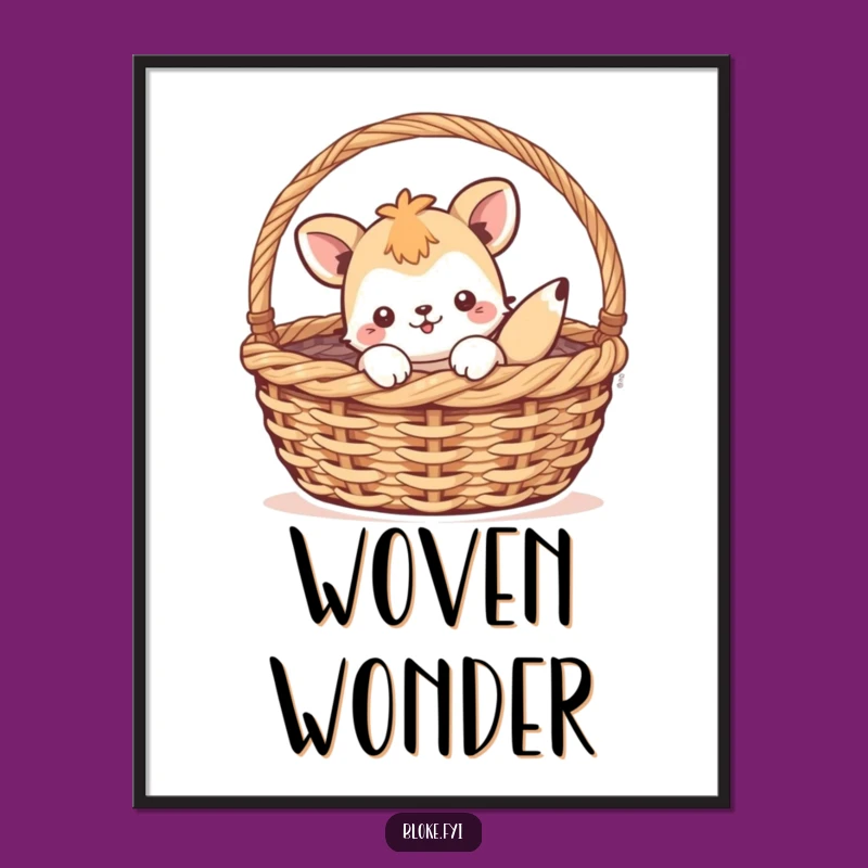 Funny Animal Basket Print - Playful Art, Perfect Instant Funny Gift