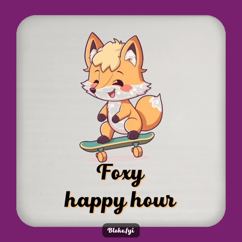 Funny Fox Skater Coasters: Cool Protection, Tousled Style, Table Gift!