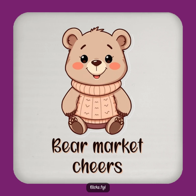 Funny Bear Coasters: Chunky Cartoon Set Funny Gift for Tables