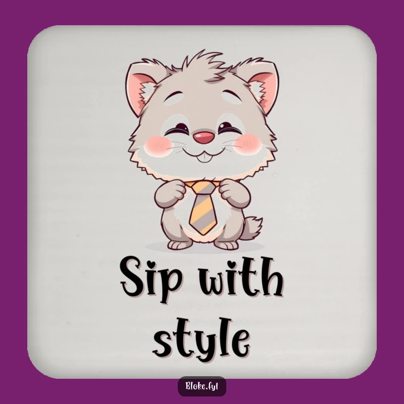 Funny Furry Creature Coaster - Cheeky Grin Protection, Perfect Housewarming Funny Gift