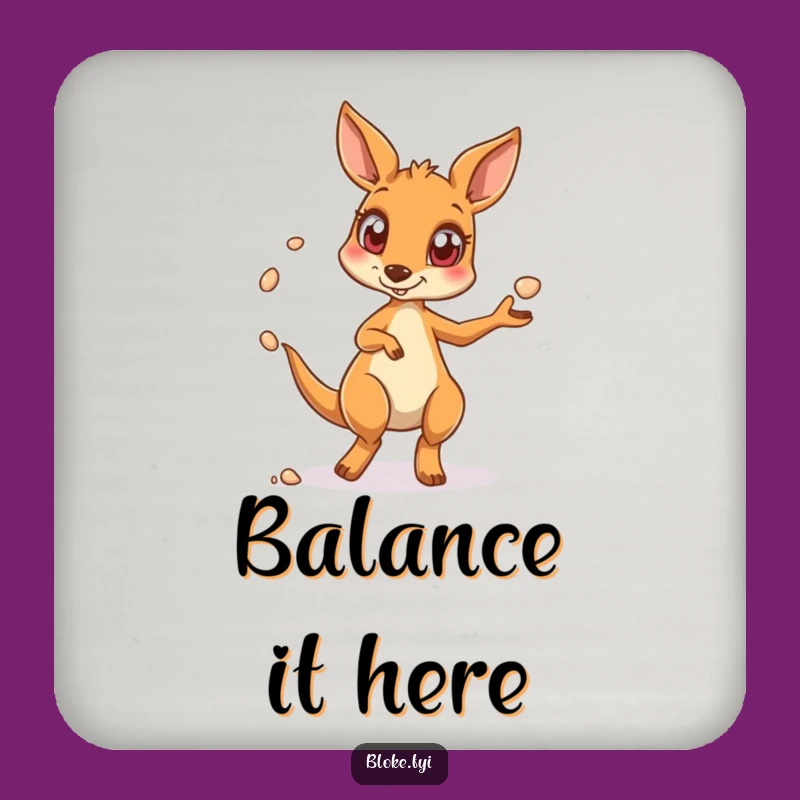 Funny Kangaroo Coaster, Juggling Design, Hilarious Table Protection for Party Drinks