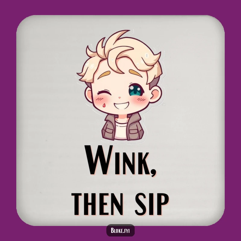 Funny Winking Guy Coaster, Gift for Playful Drink Settings