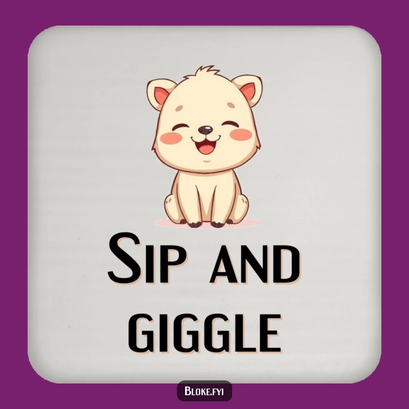 Funny Rough Charm Animal Laugh Coaster - Friendly Drawn Decor