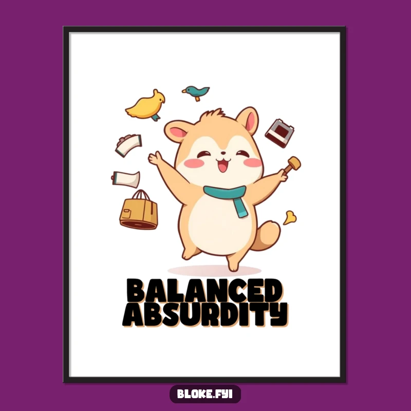 Funny Waddle Poster - Stout Juggler Art, Perfect Wall Decor Funny Gift