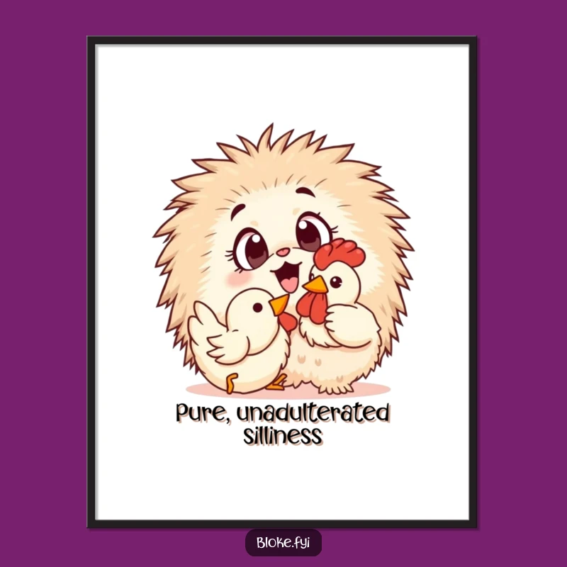Funny Furry Friend Poster: Rubber Chicken Joy Art, a Whimsical Funny Gift for Walls