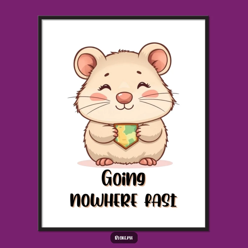 Funny Wombat Poster, Shy Explorer Art, Hilarious Wall Decor for Nature Lovers