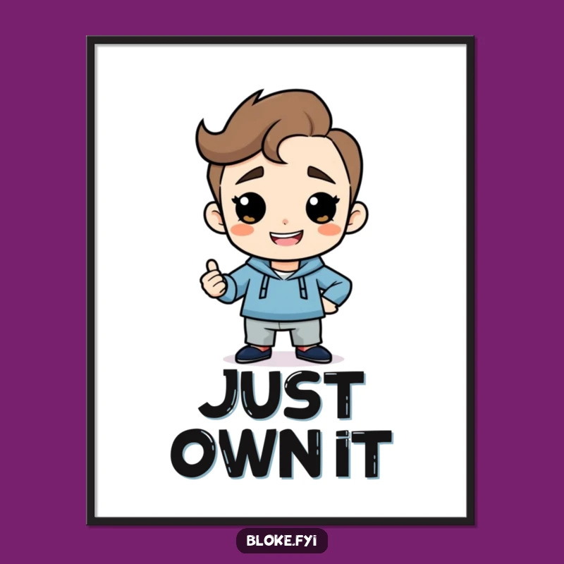 Funny Confident Guy Poster - Cheeky Grin Pose Motivational Art