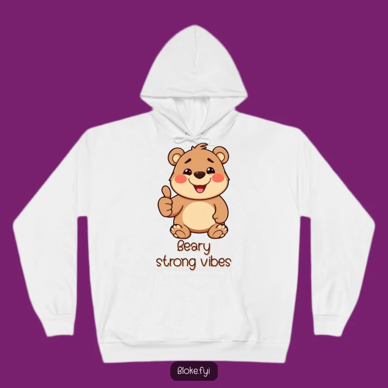 Funny Thumbs Up Bear Hoodie: Cozy & Cheerful, Perfect Goofy Gift!