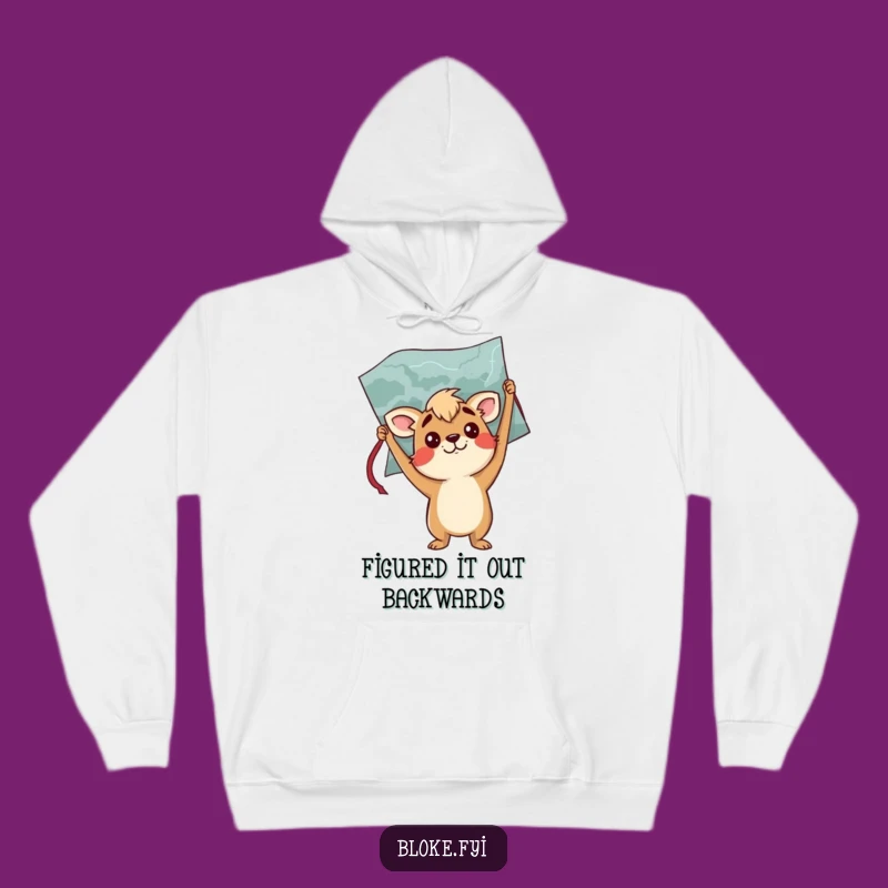 Funny Confused Bloke Animal Map Hoodie - Cozy & Humorous