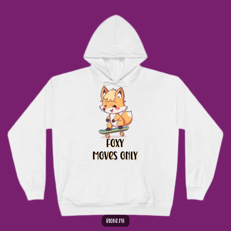Funny Fox Skater Hoodie: Cozy Cool, Tousled Charm, Hilarious Gift!
