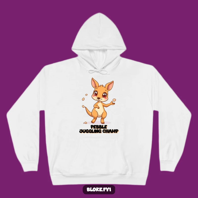 Funny Kangaroo Hoodie, Cozy Juggler Design, Warm and Hilarious Gift for Cold Days