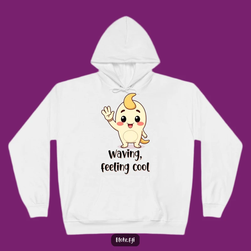 Funny Waving Fellow Hoodie, Cozy Gift for Friendly Warmth