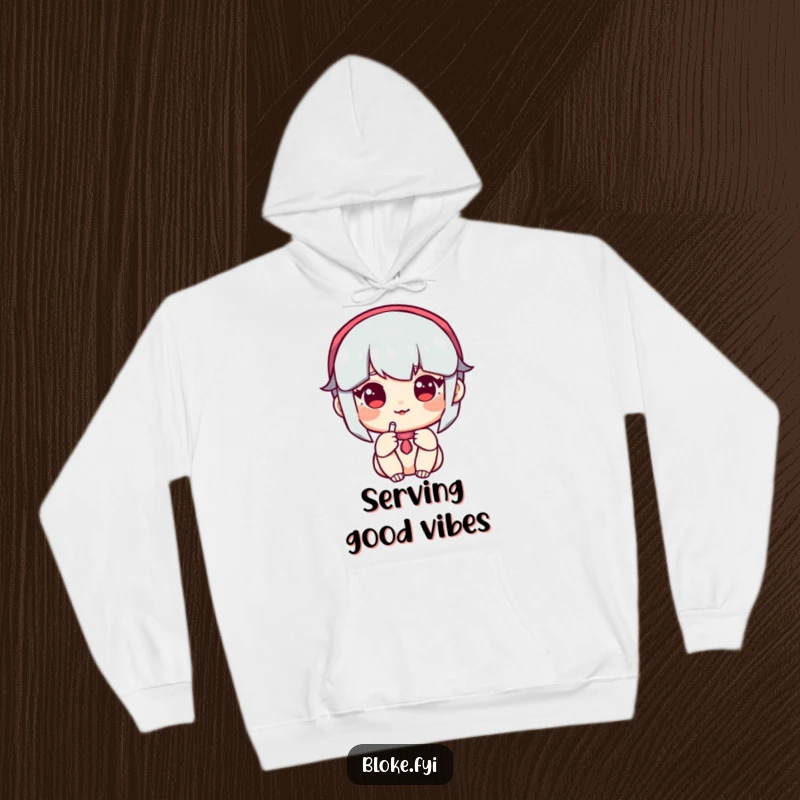 Funny Hoodie: A welcoming character with a kind face offers a refreshing pint, symbolizing warmth, friendship, and humorous cheer.