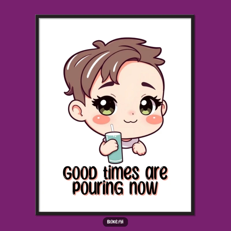 Free Printable Wall Art: Amiable Character Offers Pint, Funny Downloadable Decor