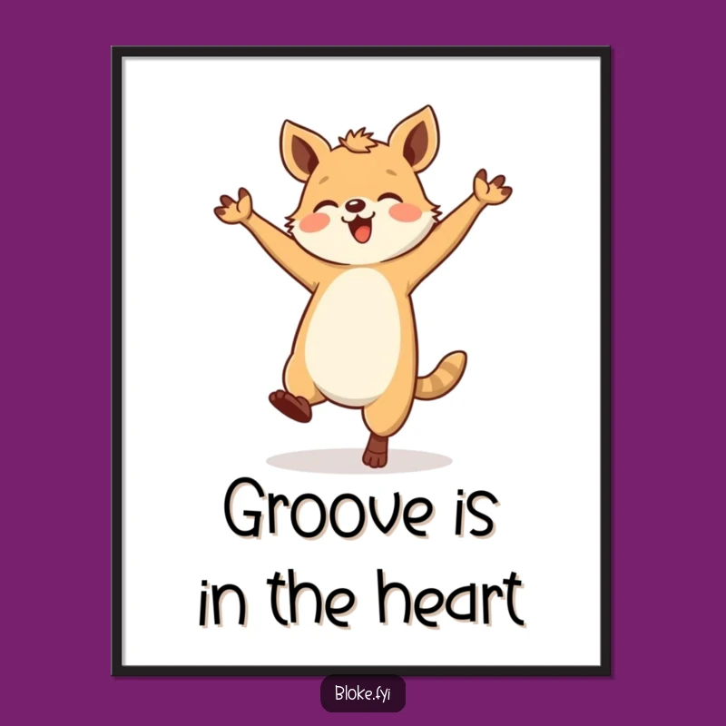 Add a dose of humor to your walls with this free printable wall art. Features a sturdy animal doing a hilariously joyful dance.