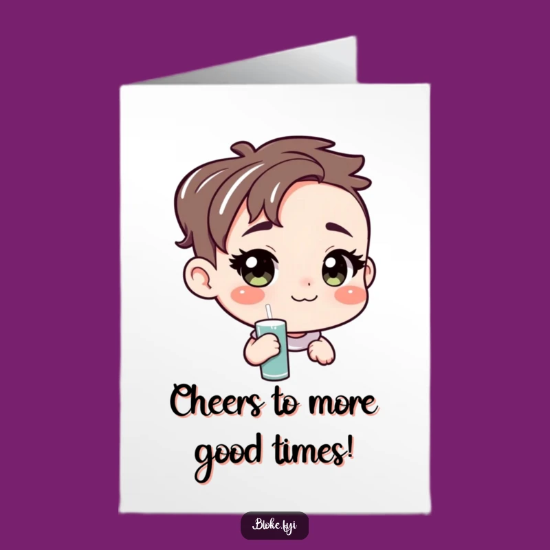 Free Printable Birthday Card: Amiable Character Offers Pint, Funny Downloadable Gift