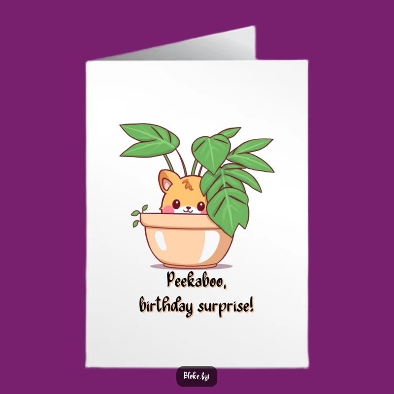 Free Printable Birthday Card: Curious Animal Peek, Funny Downloadable Gift for Surprises