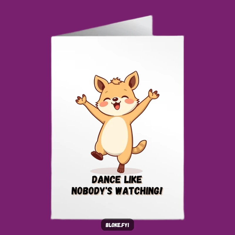 Get this free printable birthday card featuring a hilariously dancing sturdy animal. Perfect for a print at home celebration!