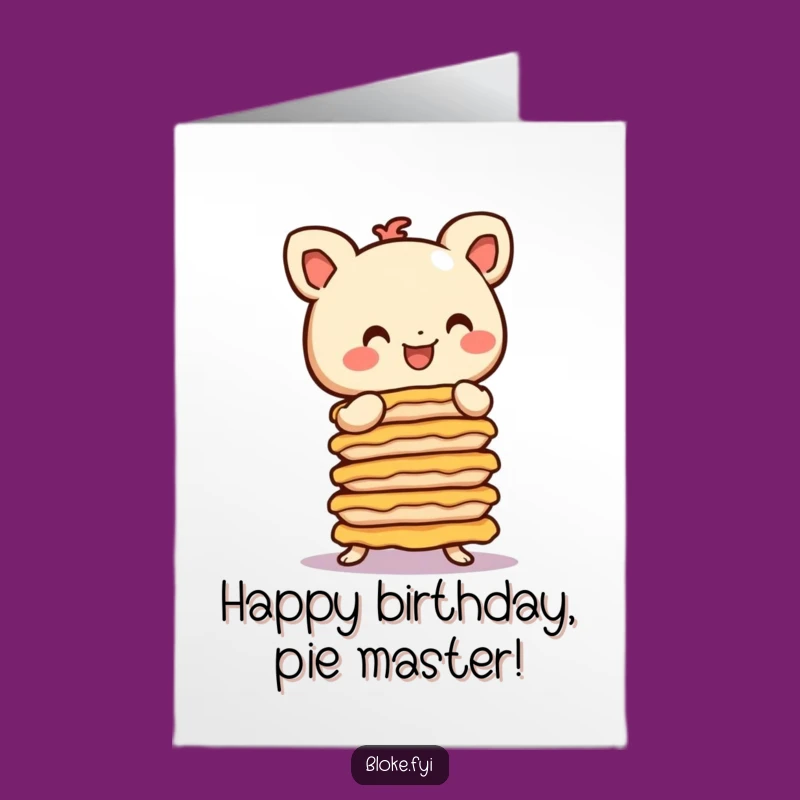 Free Printable Pie Balancing Birthday Card - Stubby Figure & Funny Downloadable