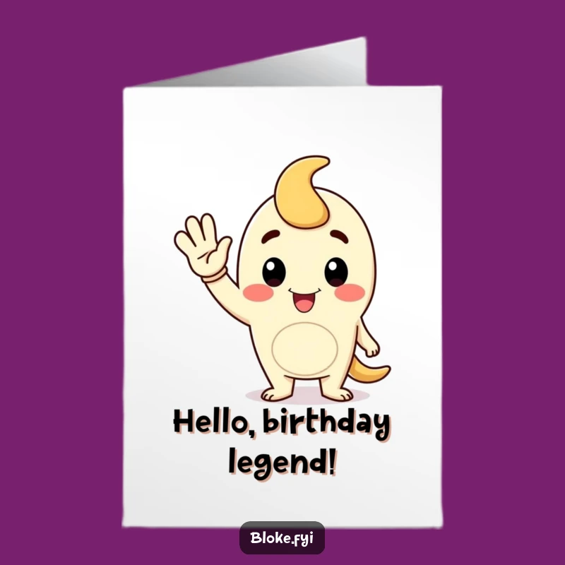 Free Printable Birthday Card: Jaunty Wave Fellow, Funny Downloadable Gift for a Cheerful Hello