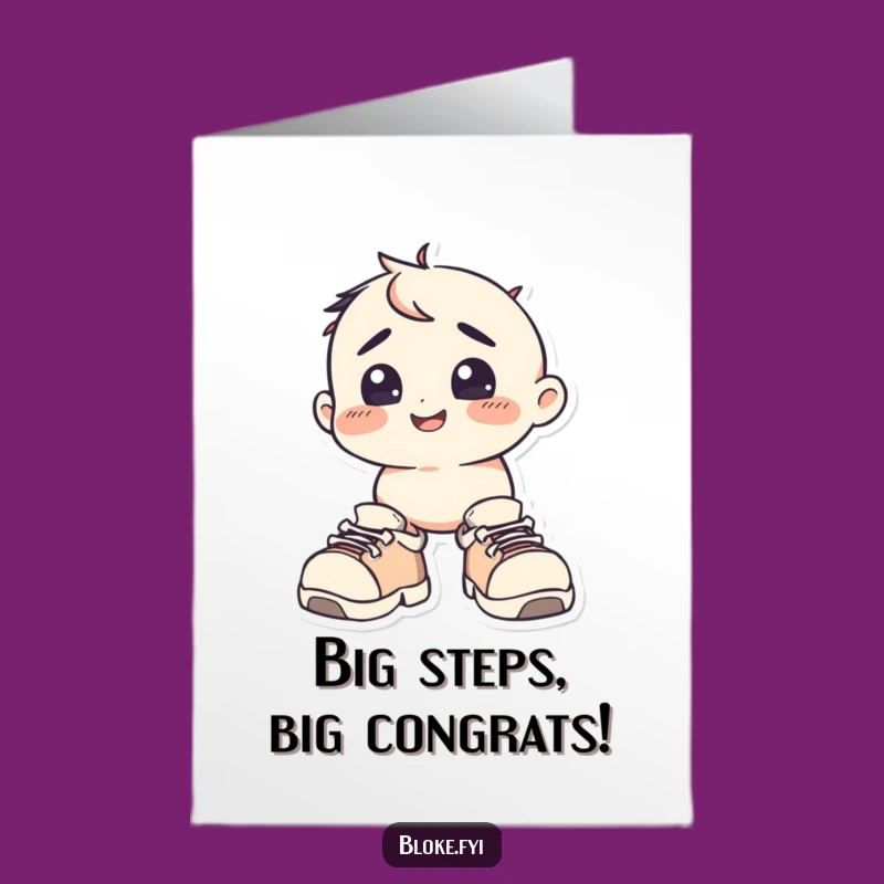 Free Printable Bewildered Congrats Card - Oversized Shoes & Funny Downloadable