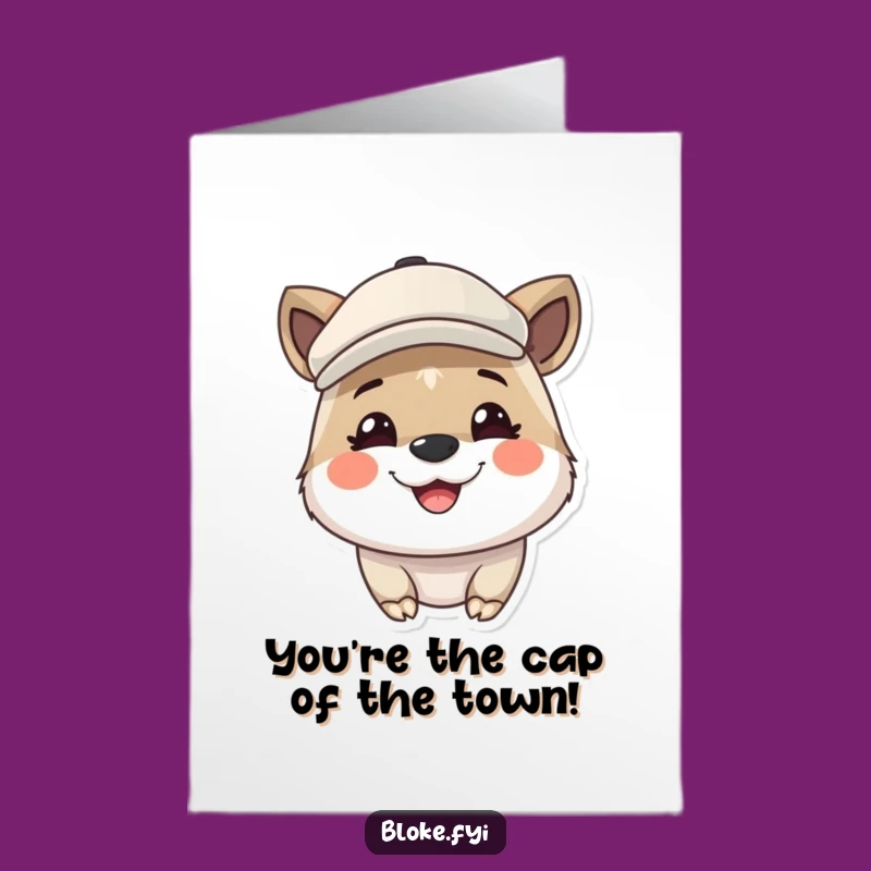 Free Printable Congrats Card: Cute Flat Cap Animal Grinning Funny Downloadable Gift