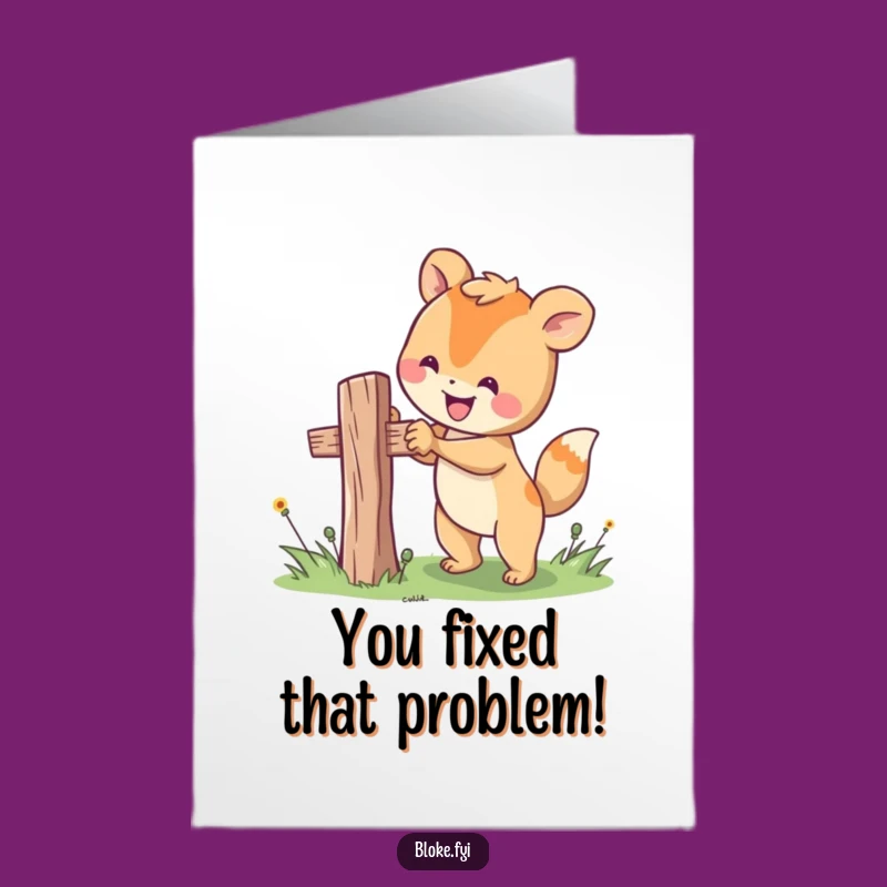 Free Printable Congrats Card: Fixing Animal's Success, Funny Downloadable Gift for Achievements
