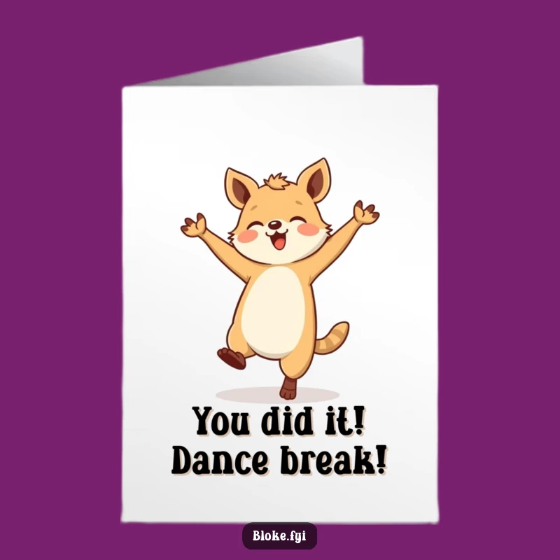 Celebrate any occasion with this free printable congratulations card! Watch a sturdy animal do its best clumsy, joyful dance.