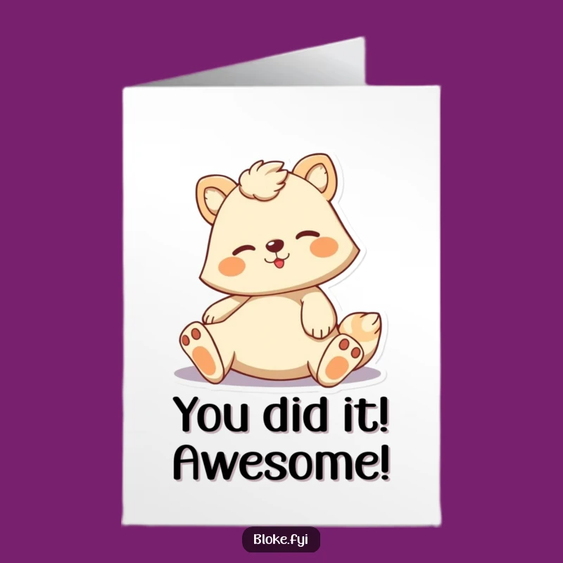 Free Printable Relaxed Animal Congrats Card - Easygoing Downloadable Gift for Achievements